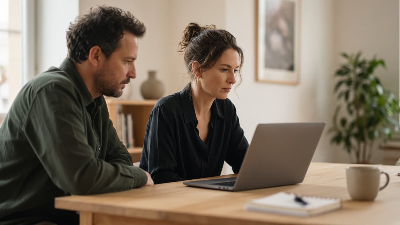 Two engineers reviewing a release together